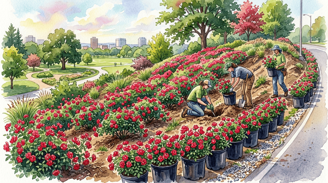 Scène historique illustrée pour Flower Carpet Red