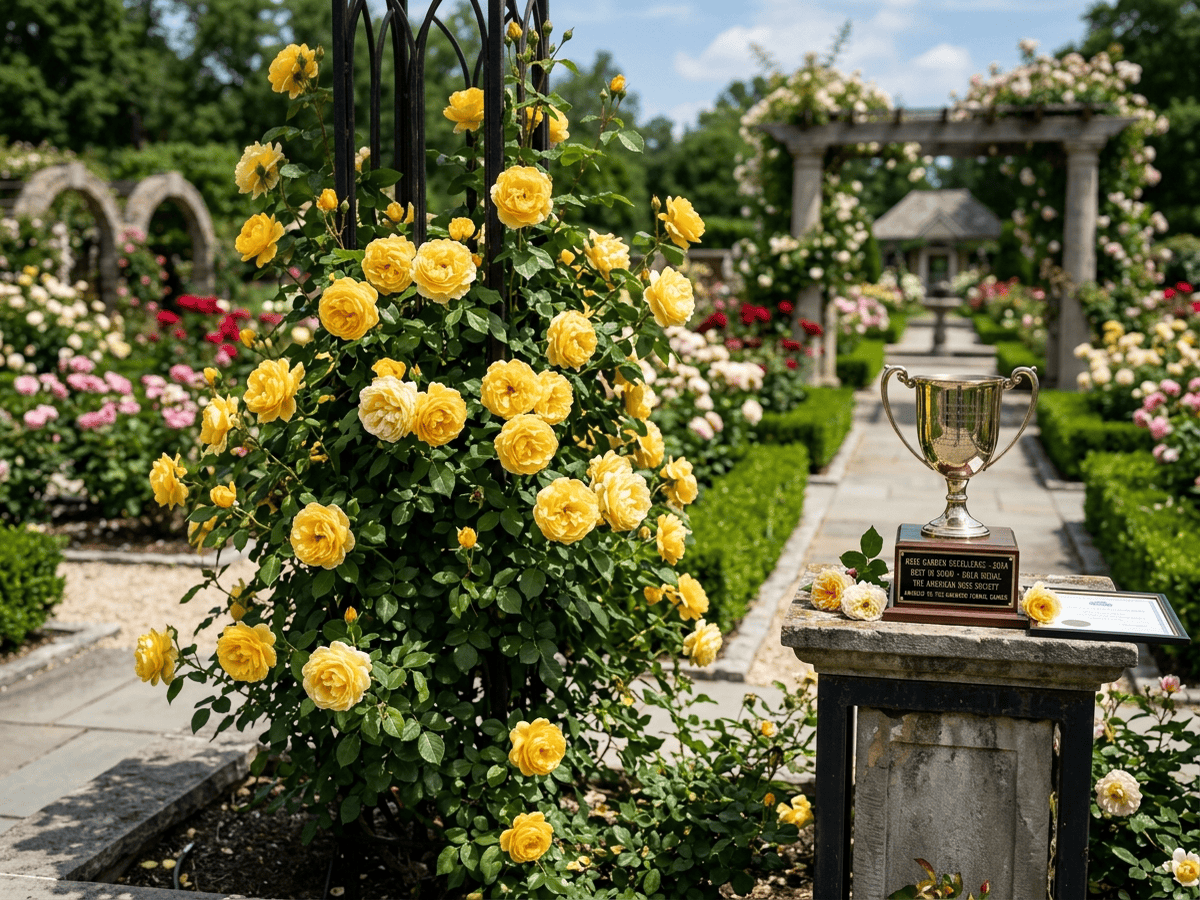 Gold Medal in a garden setting
