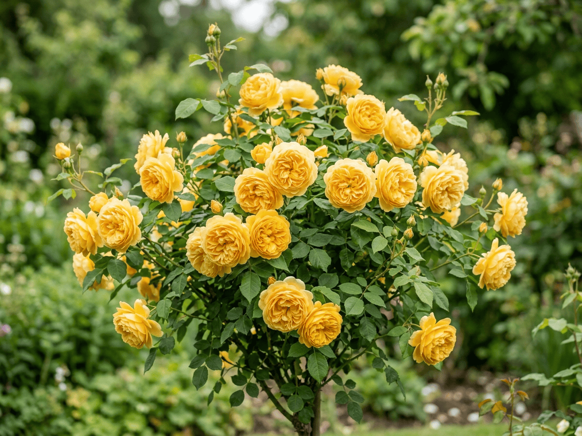 Golden Celebration (Rosa 'Golden Celebration'), plante entière