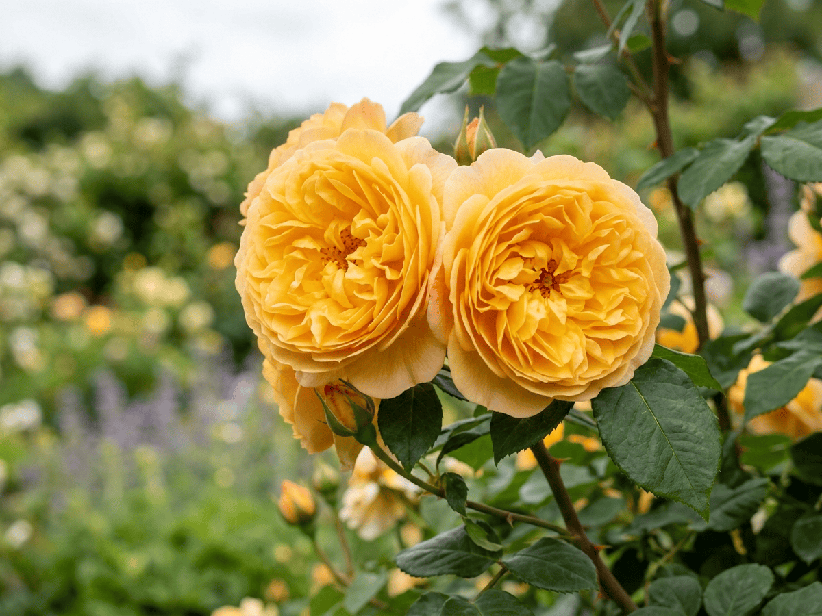 Golden Celebration — gros plan sur feuilles et fleurs