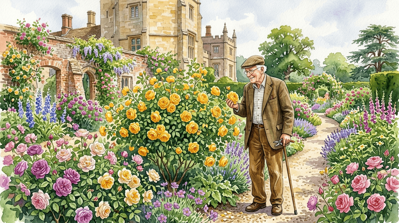 Illustrated historical scene for Graham Thomas