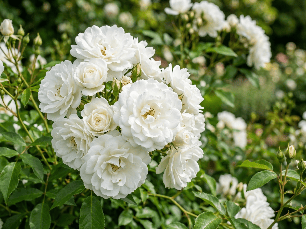 Schneewittchen — Nahaufnahme von Blättern und Blüten
