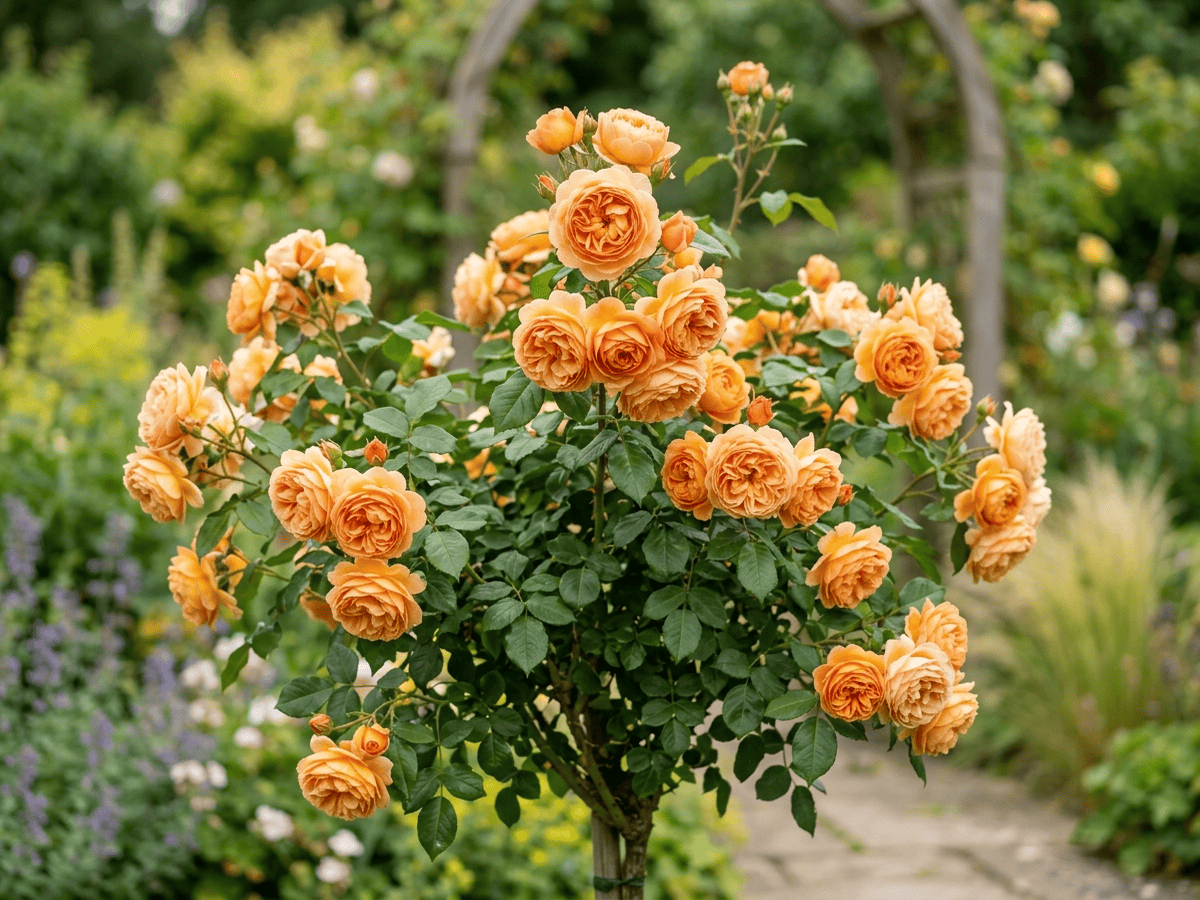 Lady of Shalott (Rosa 'Lady of Shalott'), ganze Pflanze