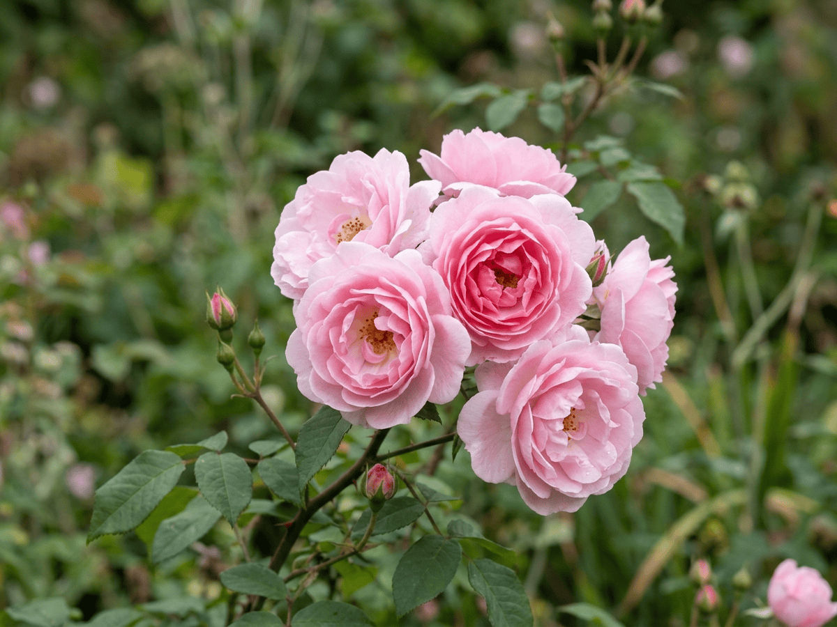 Old Blush — close-up of leaves and flowers