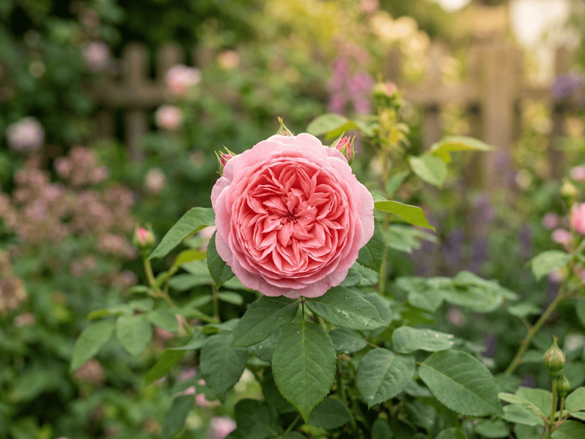 Olivia Rose Austin (Rosa 'Olivia Rose Austin'), toàn cây