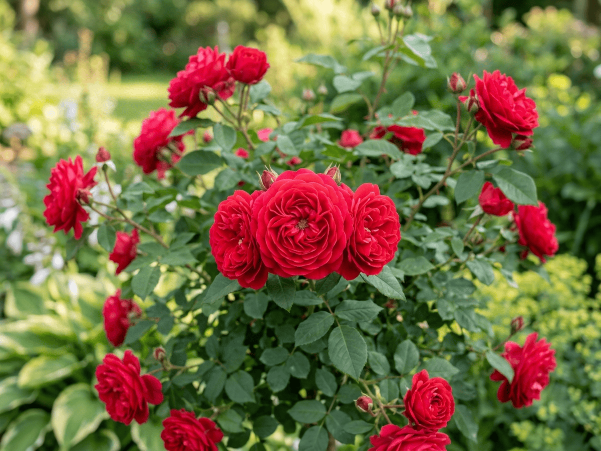 Oso Easy Double Red — primo piano di foglie e fiori