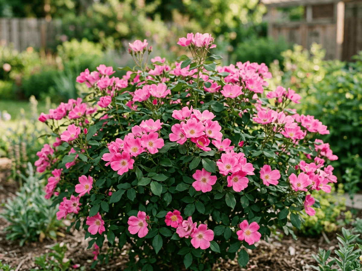 Pink Knock Out (Rosa 'Pink Knock Out'), pianta intera