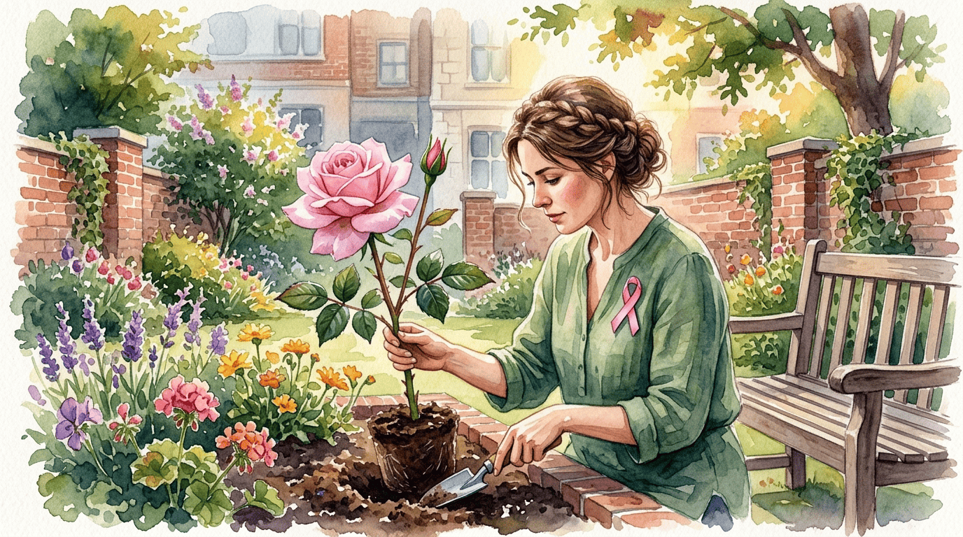 Illustrated historical scene for Pink Promise