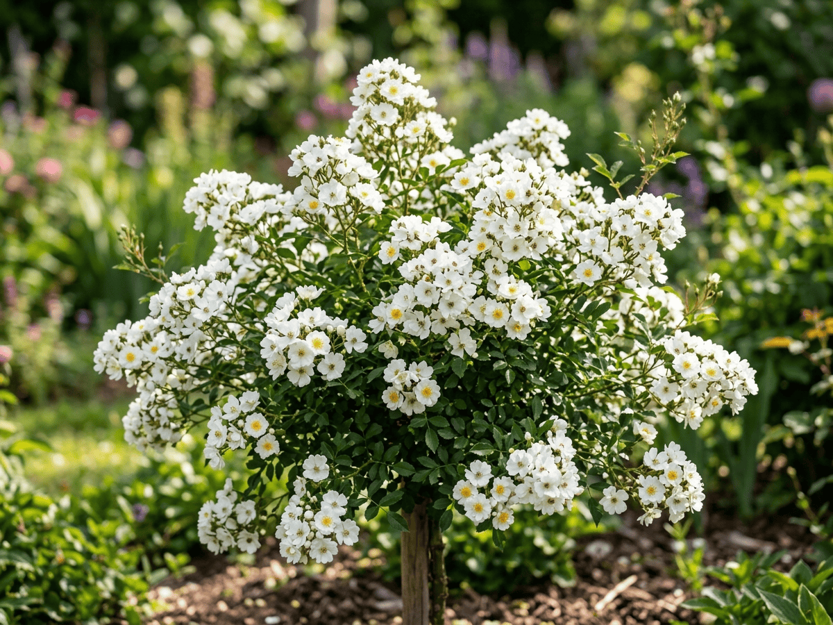 Popcorn (Rosa 'Popcorn'), ganze Pflanze