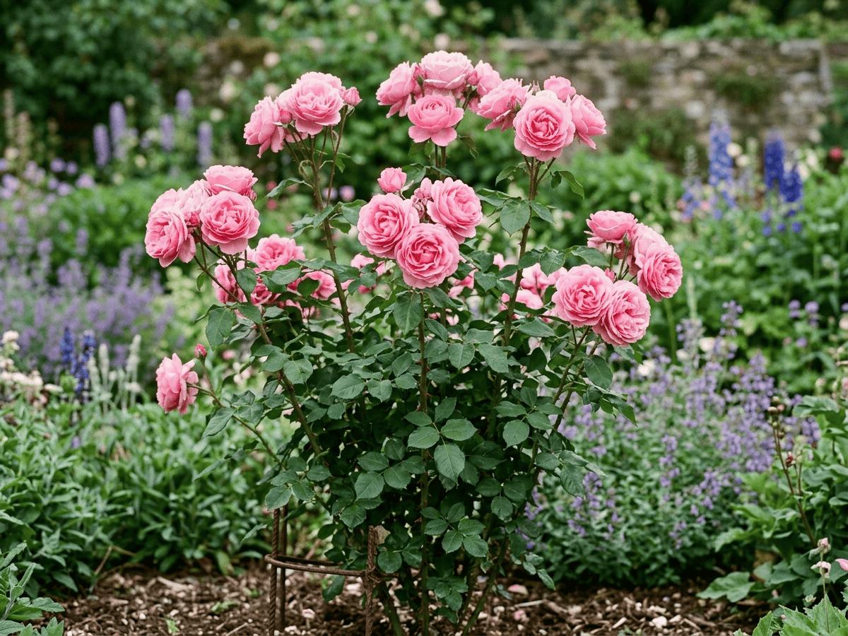 Queen Elizabeth (Rosa 'Queen Elizabeth'), whole plant