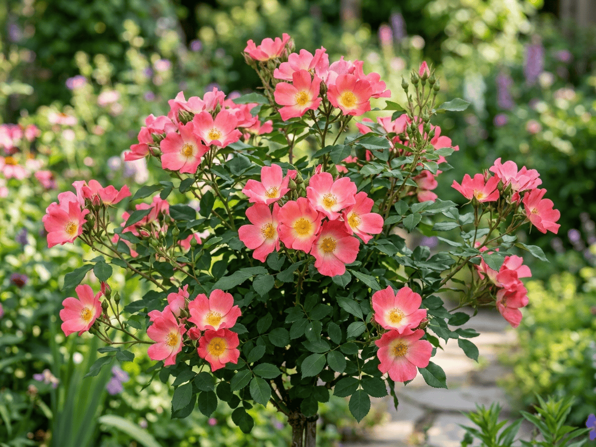 Rainbow Knock Out (Rosa 'Rainbow Knock Out'), planta completa