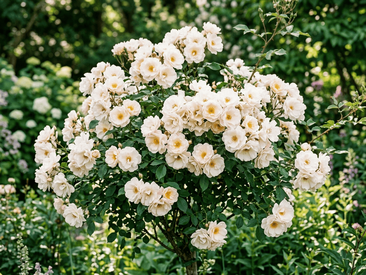 Sally Holmes (Rosa 'Sally Holmes'), pianta intera