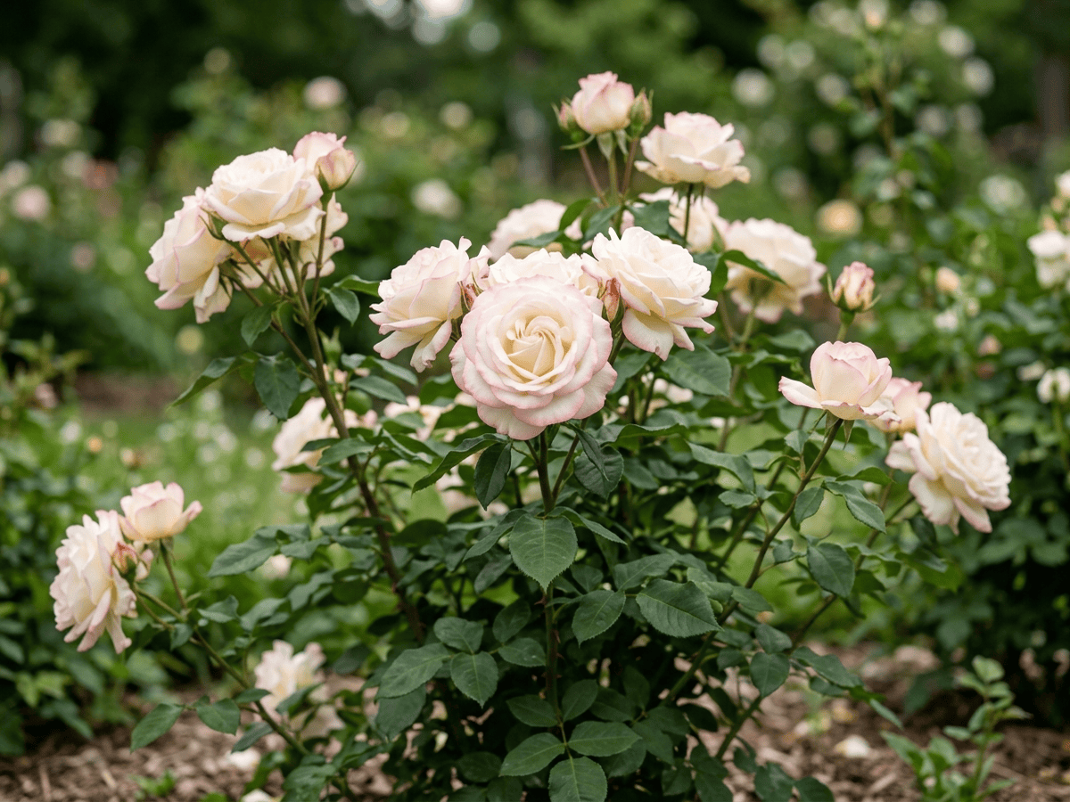Sheer Bliss (Rosa 'Sheer Bliss'), ganze Pflanze