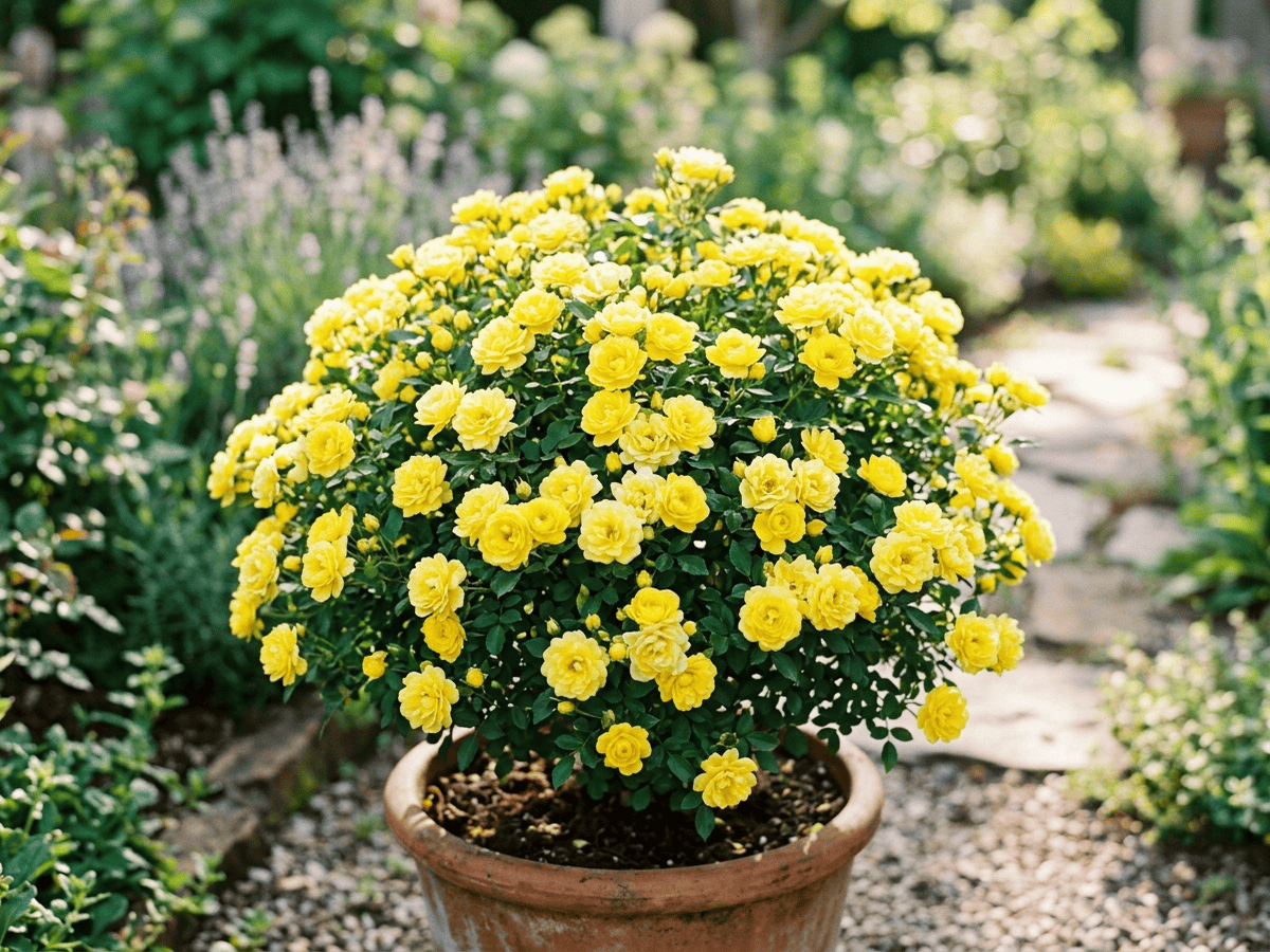 Sun Sprinkles (Rosa 'Sun Sprinkles'), planta completa
