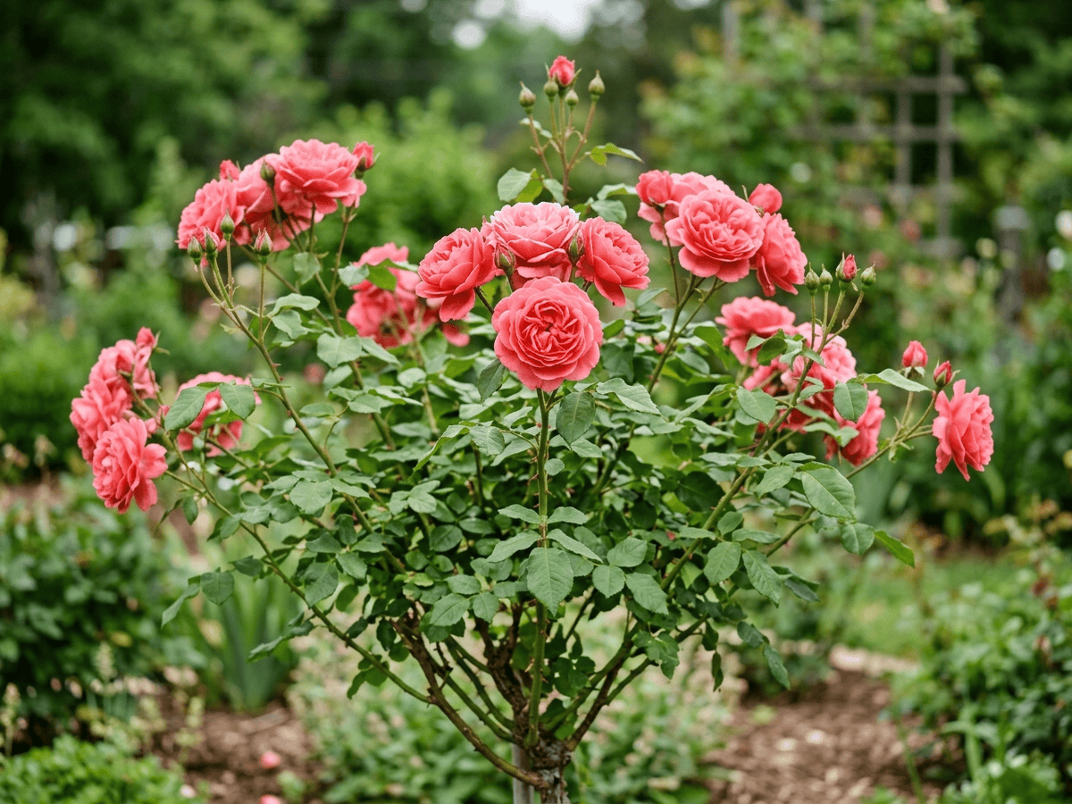 Tournament of Roses (Rosa 'Tournament of Roses'), ganze Pflanze