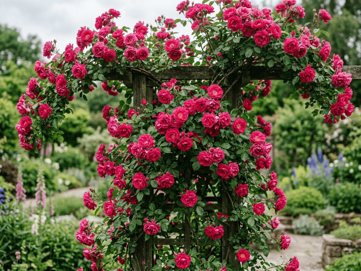 ゼフィリーヌ・ドルーアン(Rosa 'Zephirine Drouhin')の全体像