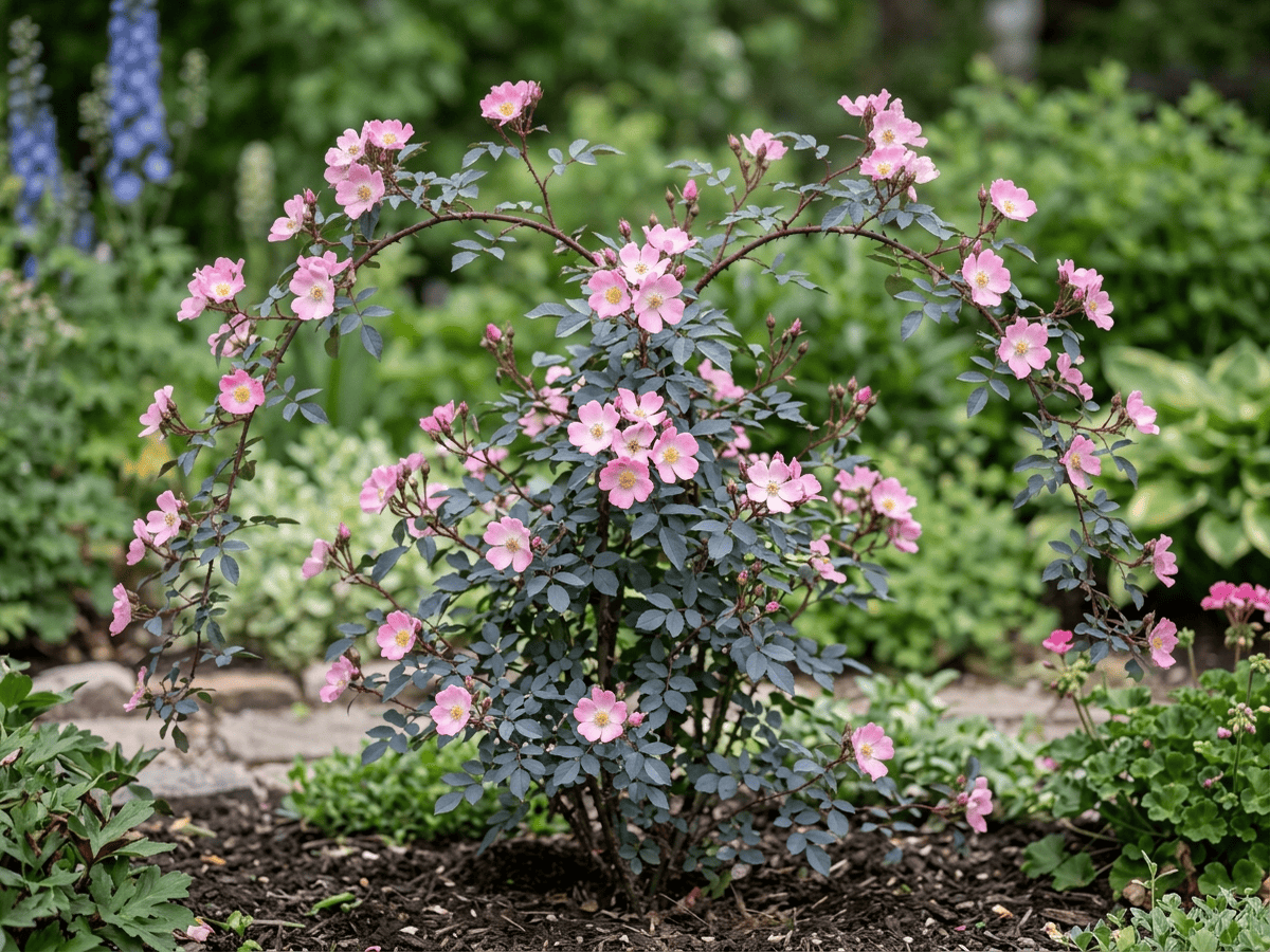 Red-Leaved Rose (Rosa glauca), whole plant