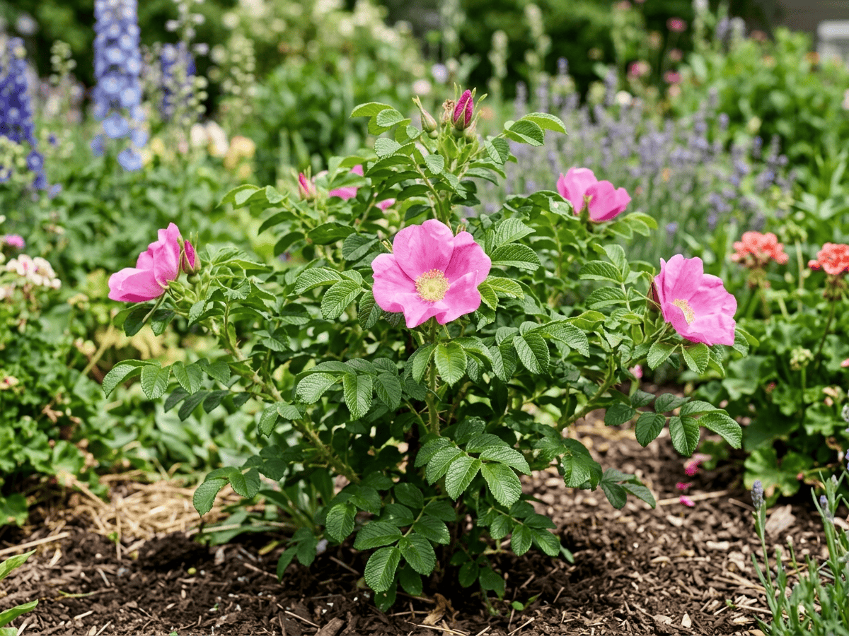 Hồng Rugosa (Rosa rugosa), toàn cây