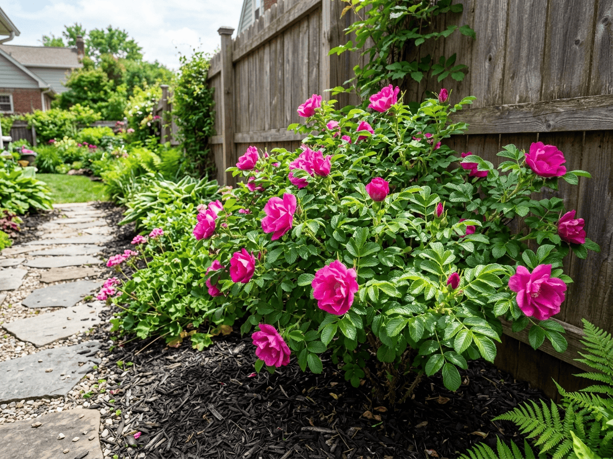 Hồng Rugosa trong khu vườn