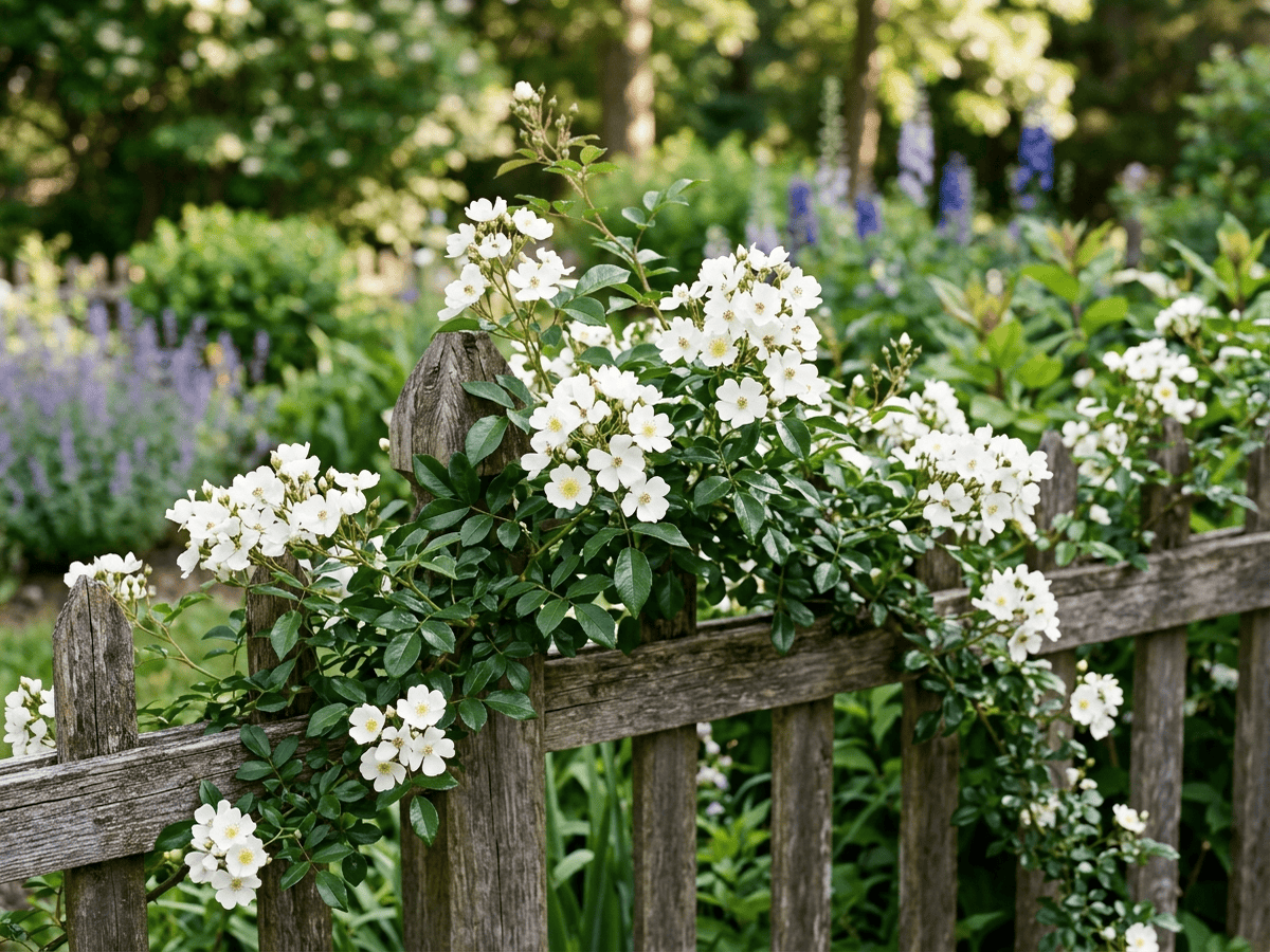 Memorial Rose (Rosa wichuraiana), whole plant