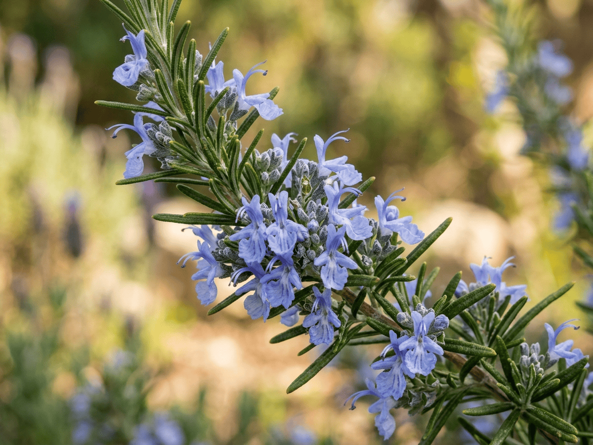 Rosemary — close-up of leaves and flowers