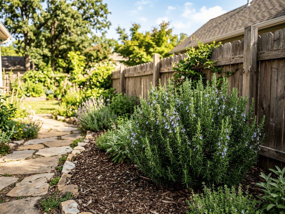 Rosemary in a garden setting