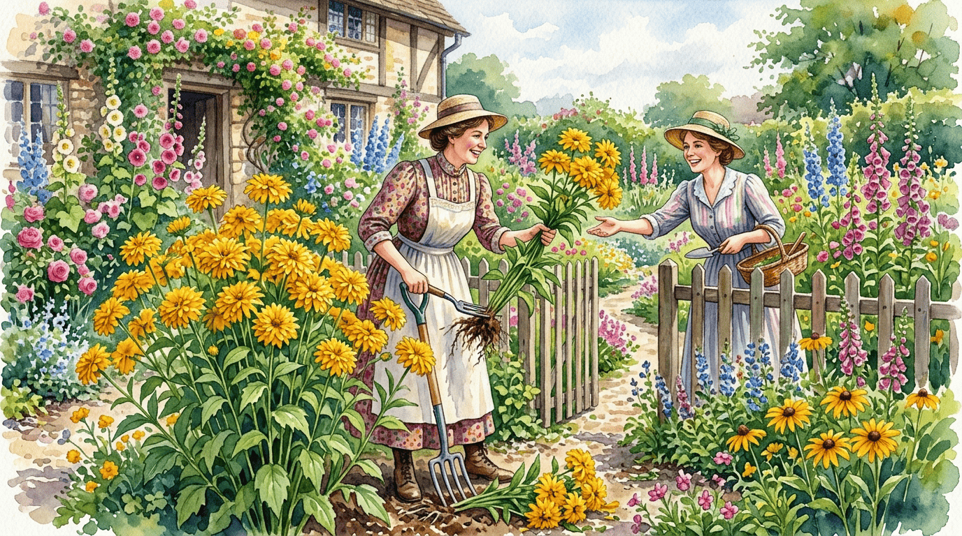 Illustrierte historische Szene zu Schlitzblättriger Sonnenhut