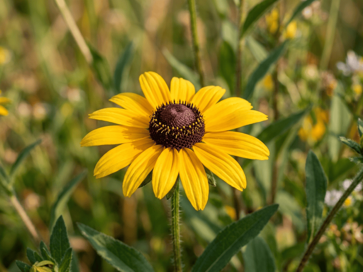 Brown-Eyed Susan — close-up of leaves and flowers