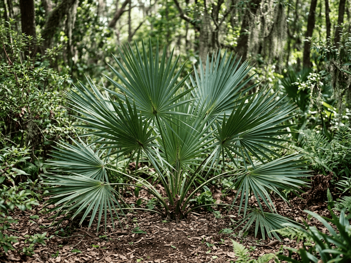Zwergpalmetto (Sabal minor), ganze Pflanze