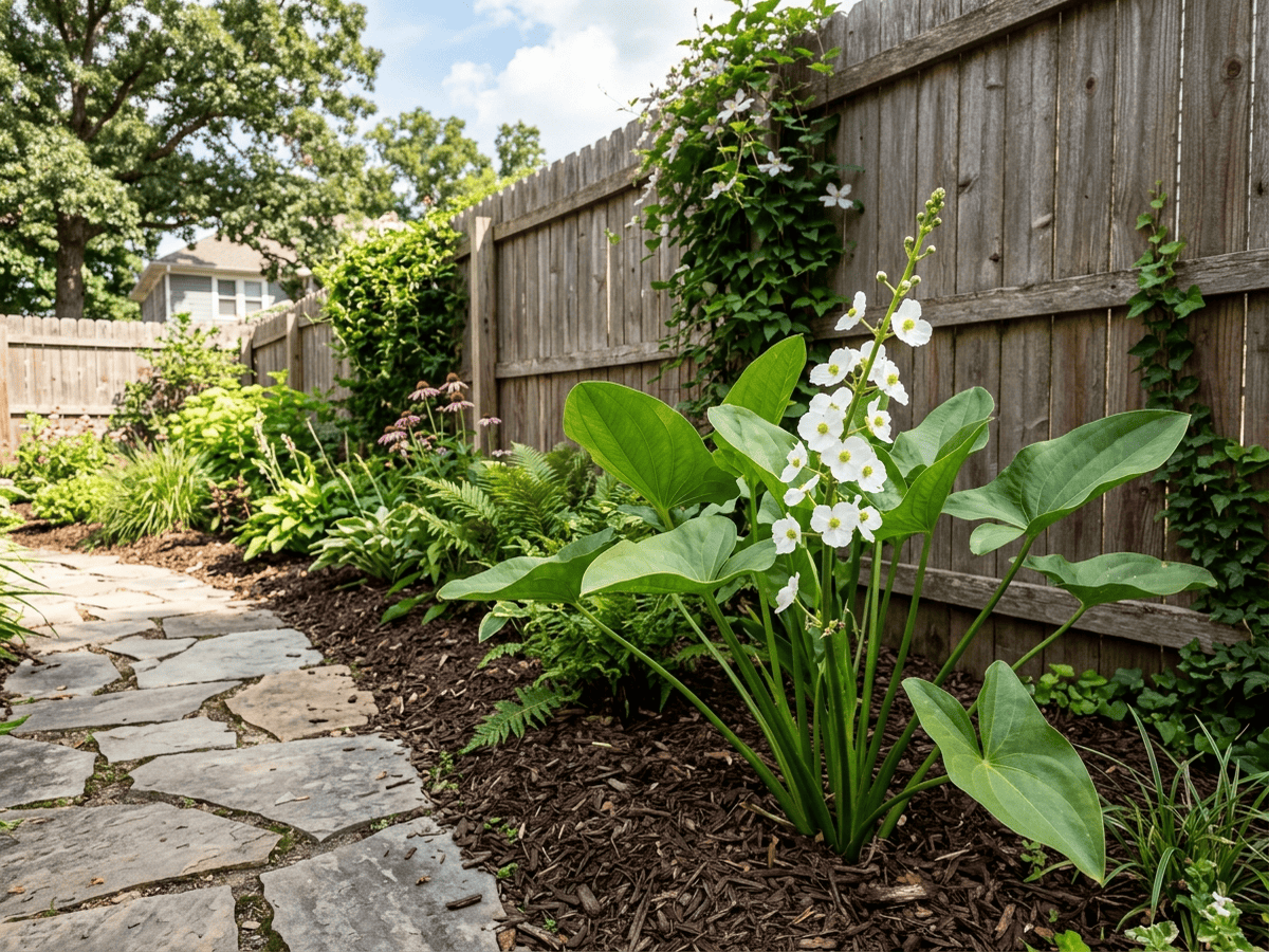 Breitblättriges Pfeilkraut im Garten