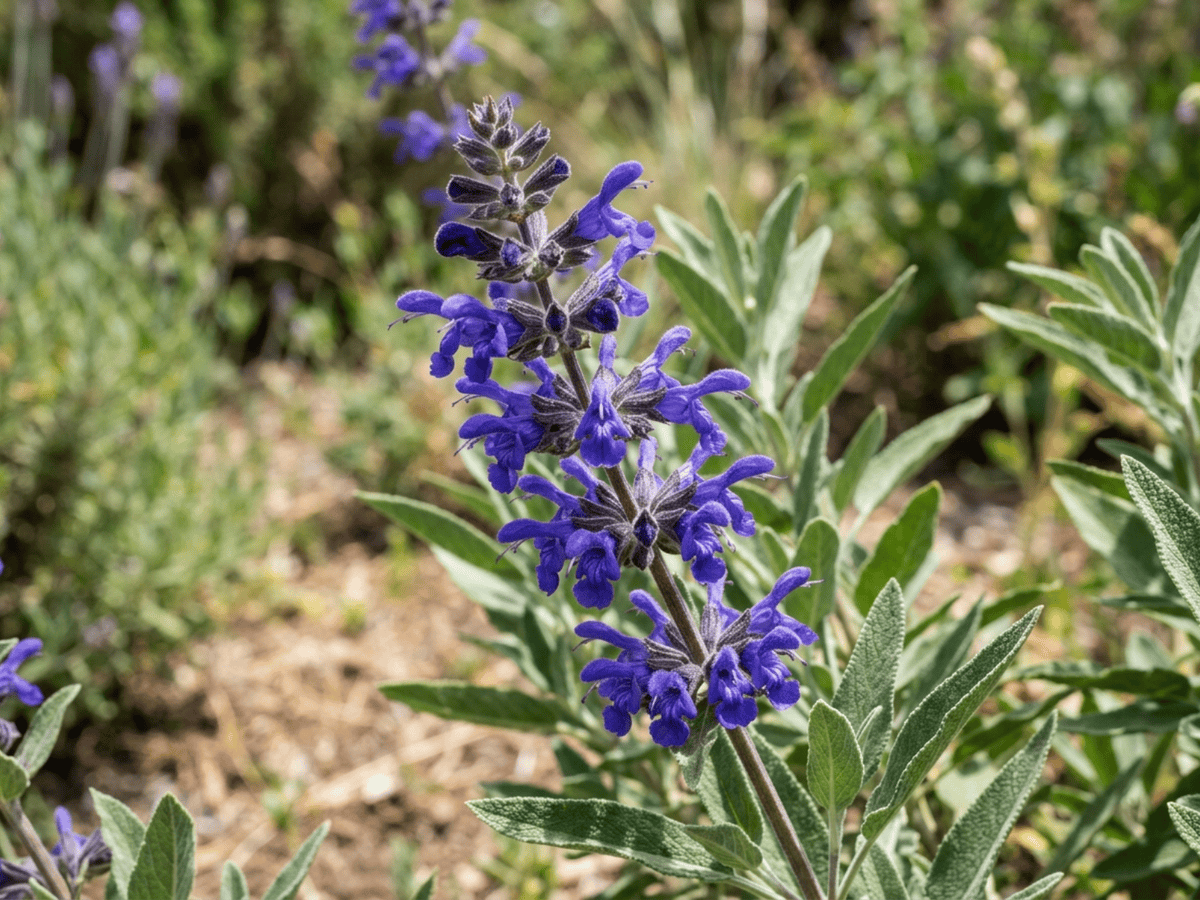 Cleveland Sage — close-up of leaves and flowers