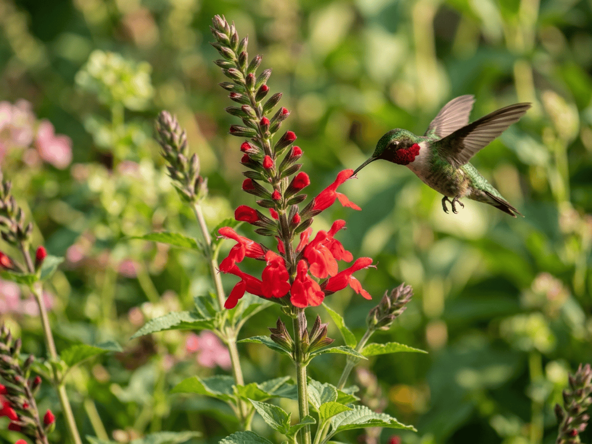 Salvia coccinea — aspetto stagionale