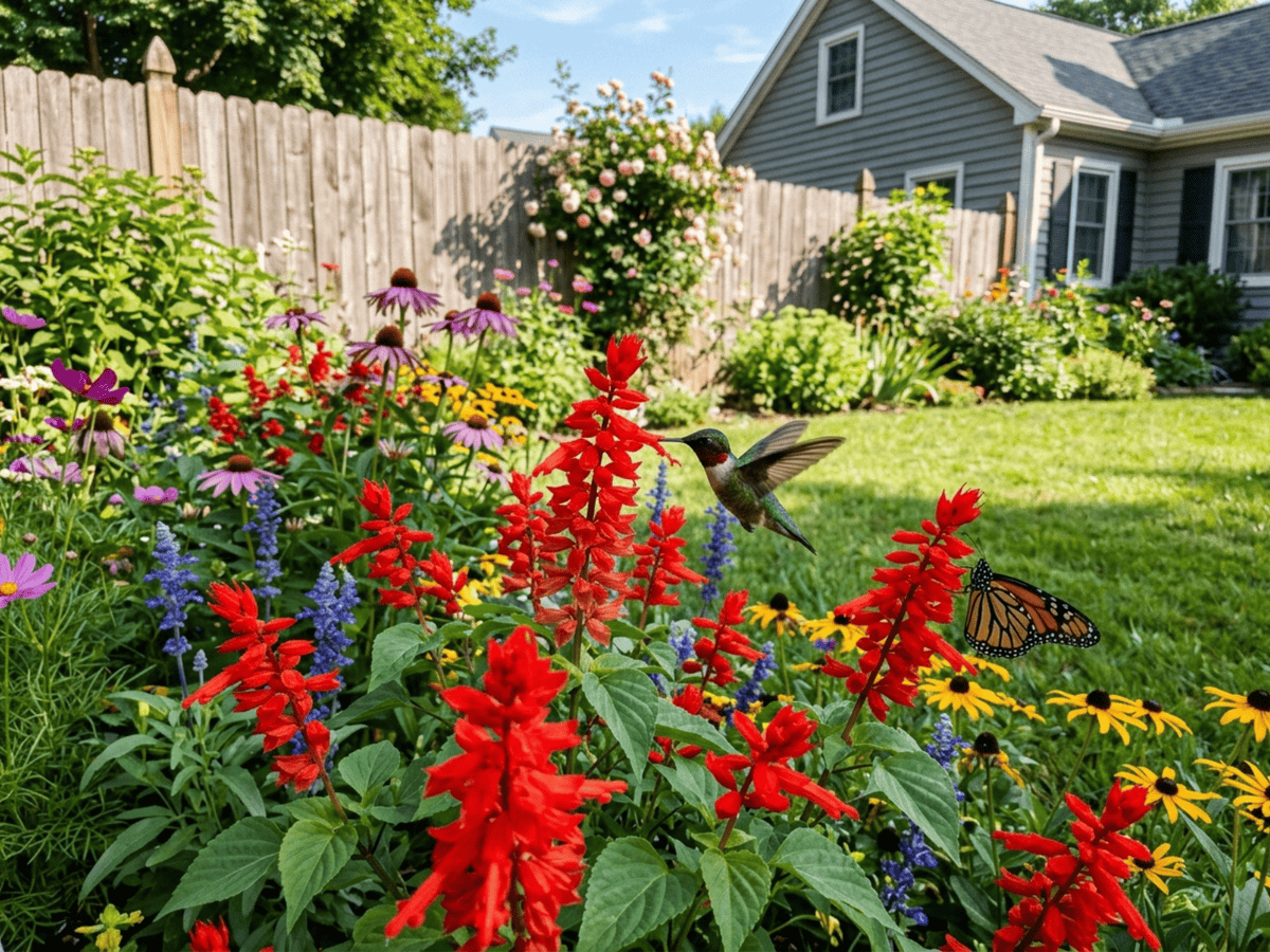 Salvia coccinea in giardino