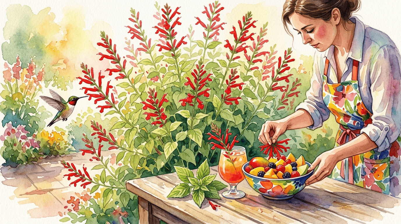 Illustrierte historische Szene zu Ananas-Salbei