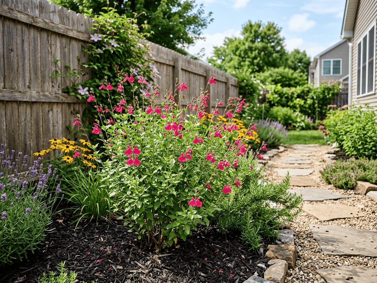 Autumn Sage in a garden setting