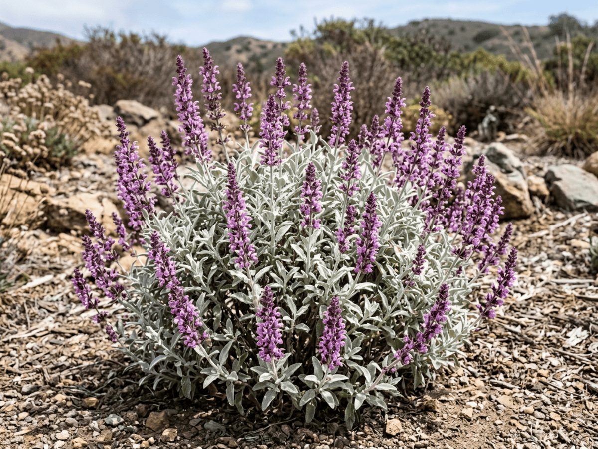 パープルセージ(Salvia leucophylla)の全体像