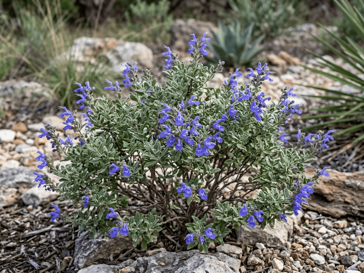 Salvia dei canyon (Salvia lycioides), pianta intera
