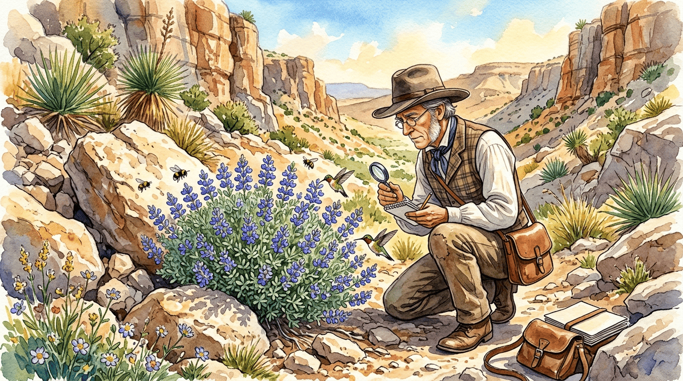 Scena storica illustrata per Salvia dei canyon