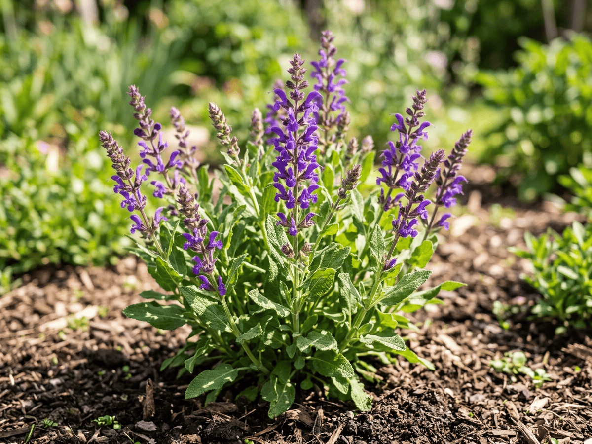 Salvia comune (Salvia officinalis), pianta intera