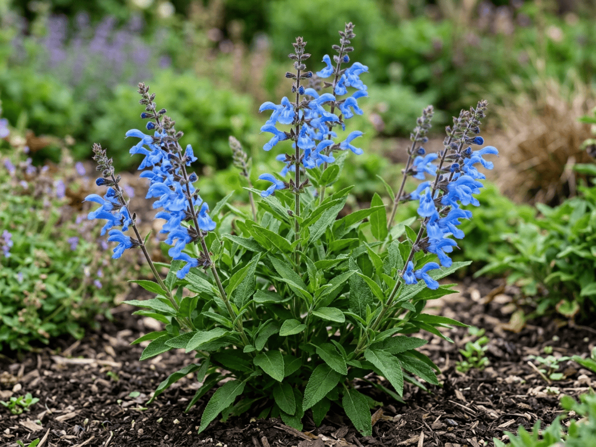 Sálvia-genciana (Salvia patens), planta inteira