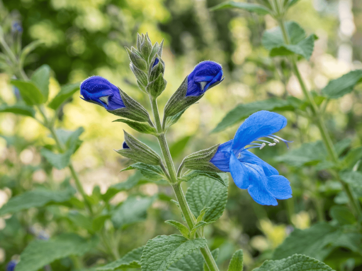 Salvia de genciana — aspecto estacional