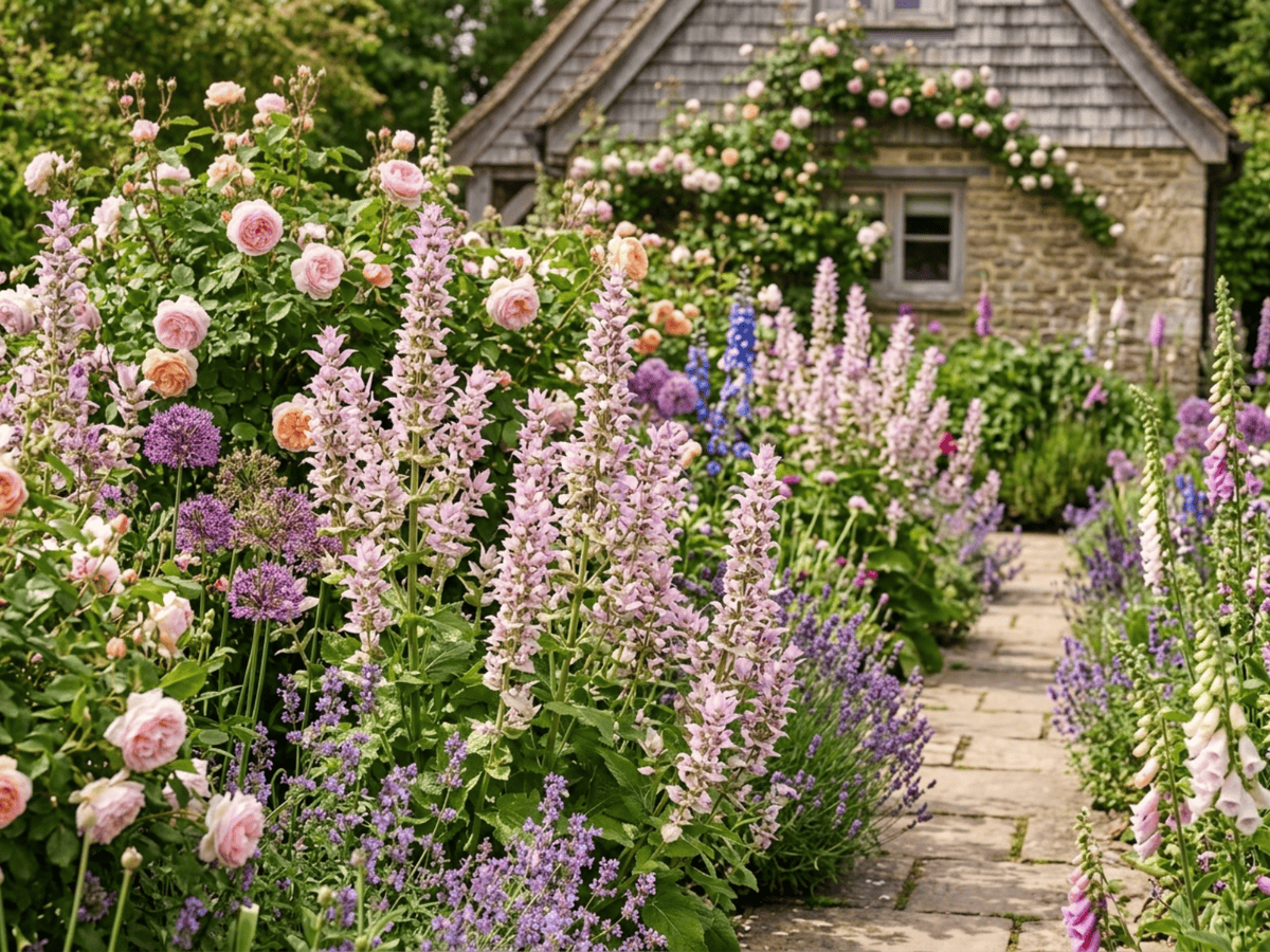Clary in a garden setting