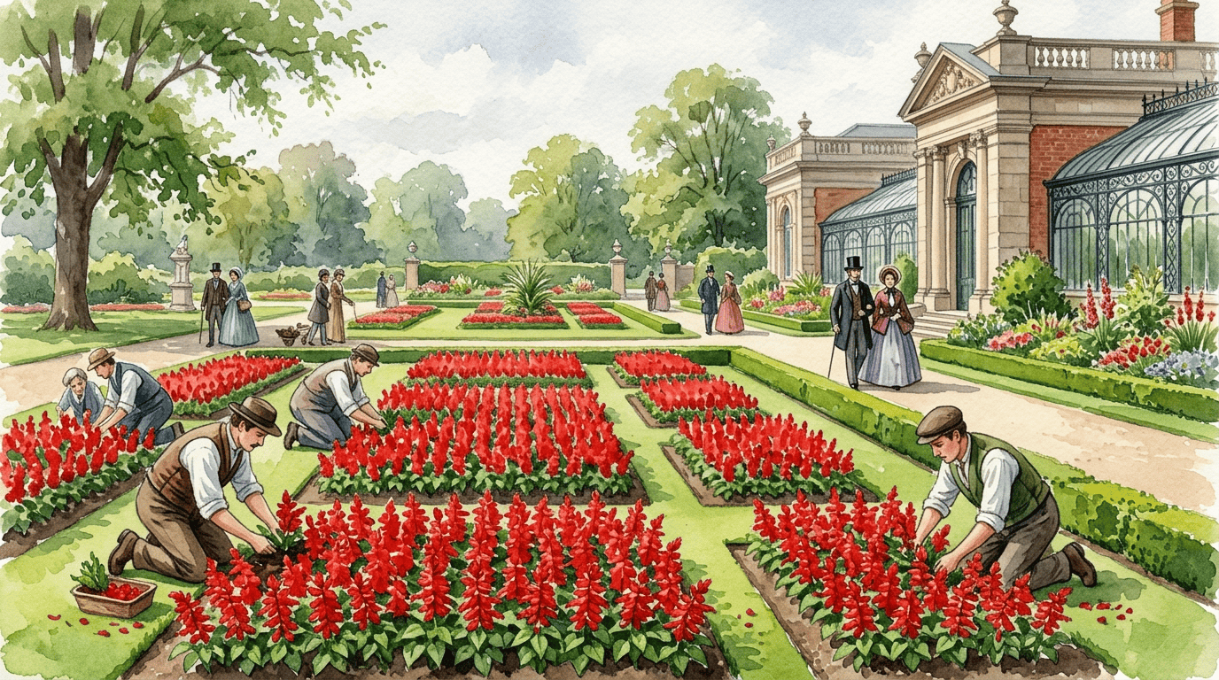 Illustrated historical scene for Scarlet Sage