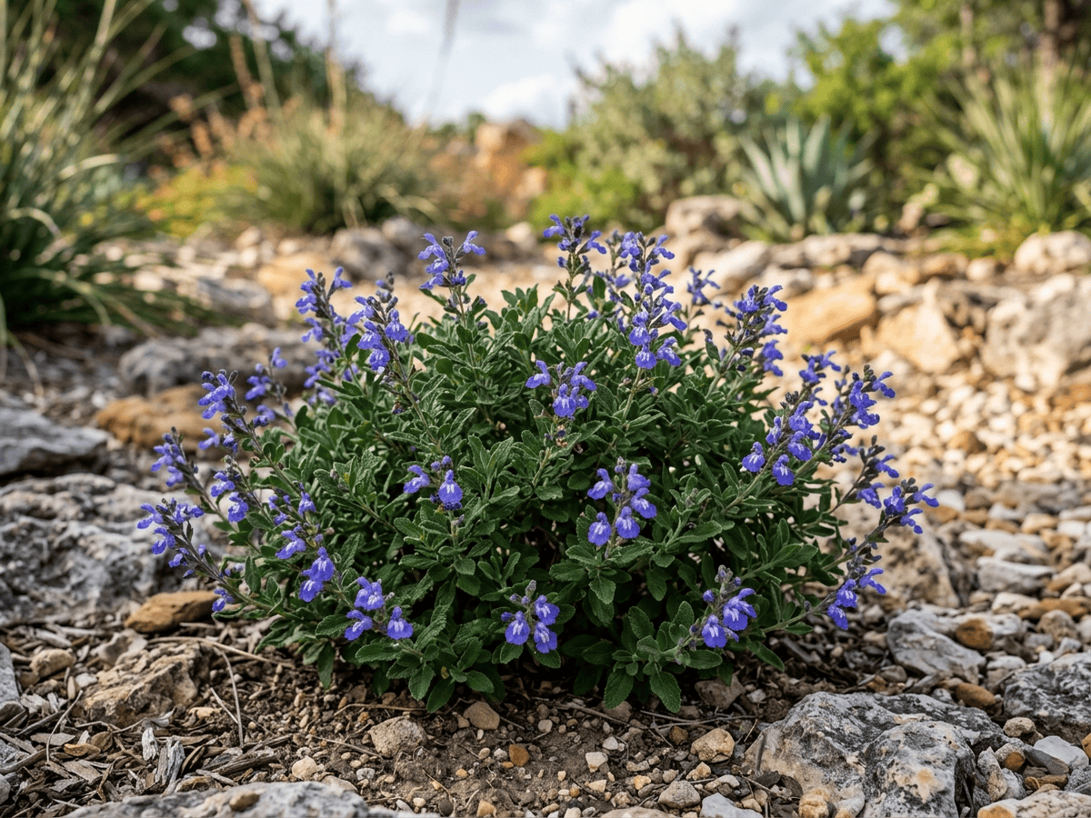 テキサスセージ(Salvia texana)の全体像