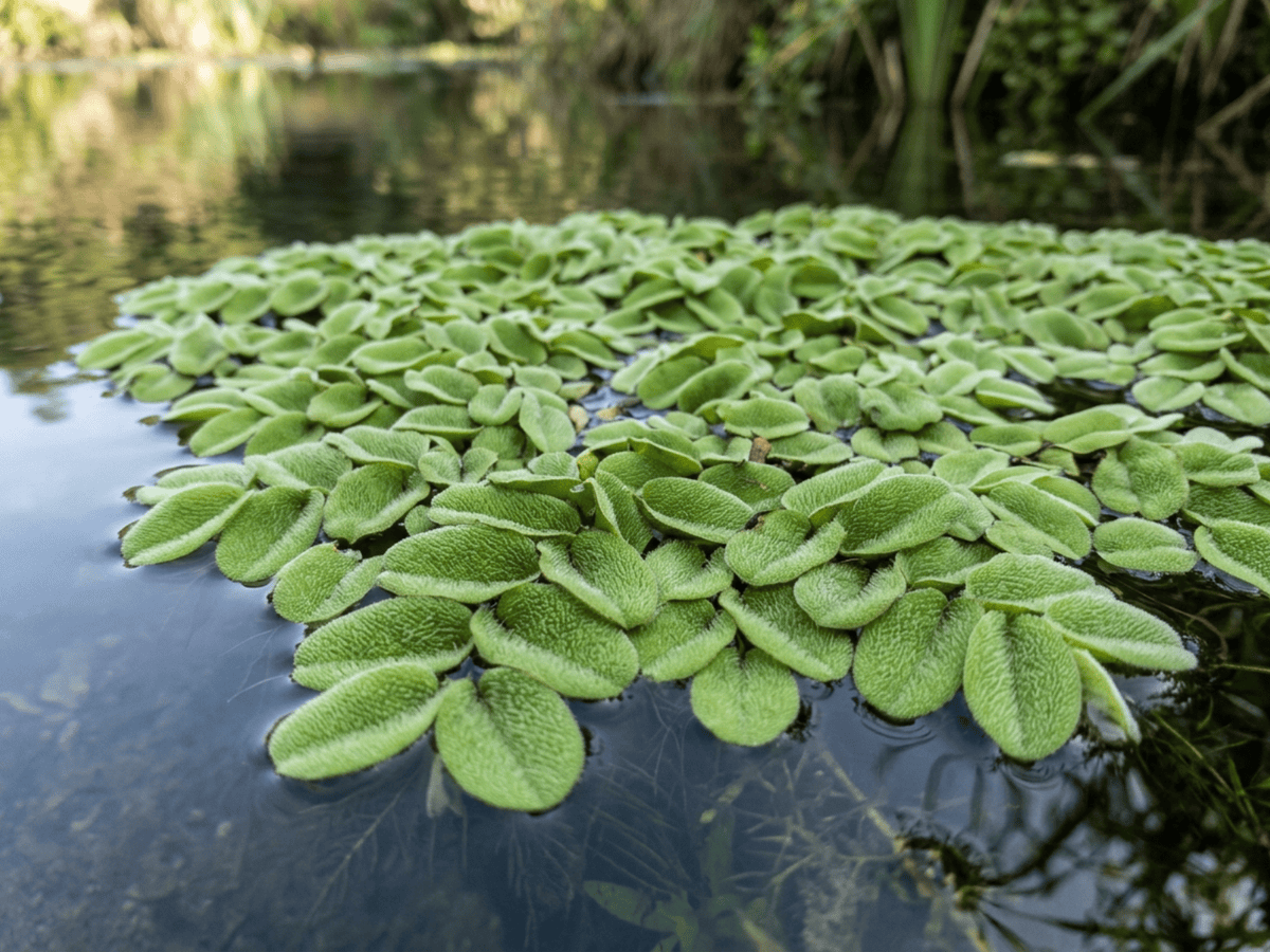 Erba pesce (Salvinia natans), pianta intera