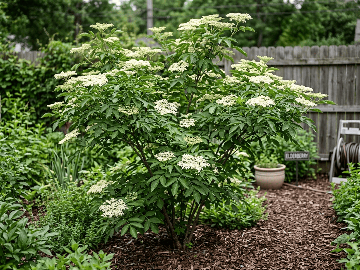 Sureau noir (Sambucus nigra), plante entière
