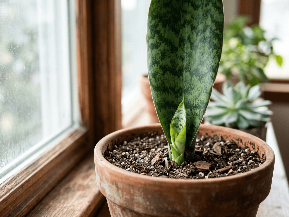 Whale Fin Snake Plant — seasonal appearance