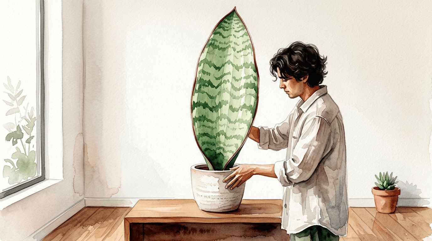 Illustrated historical scene for Whale Fin Snake Plant