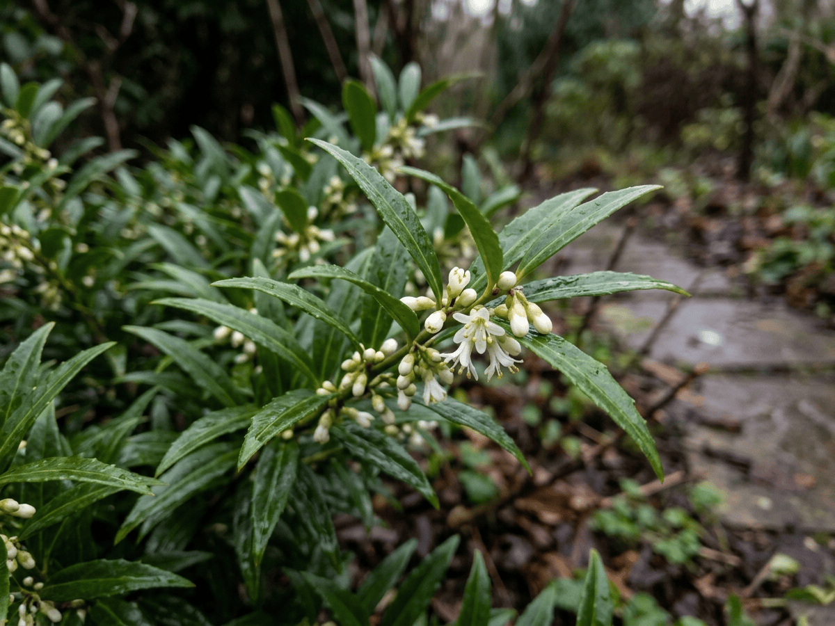 boj dulce del Himalaya — aspecto estacional