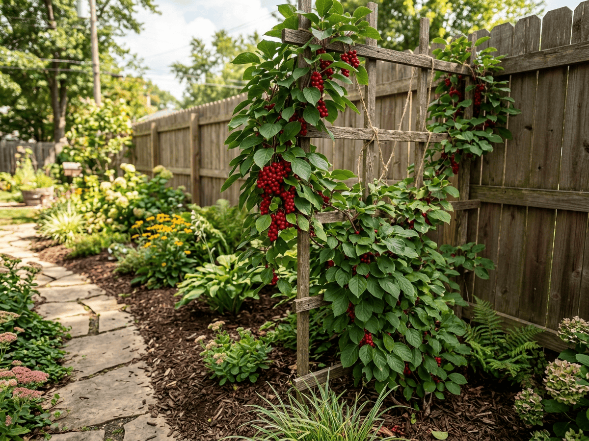 Chinese Magnolia-Vine in a garden setting